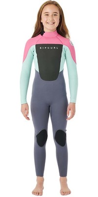 2023 Rip Curl Meisjes Omega 4/3mm Rug Ritssluiting Wetsuit 113BFS - Pink